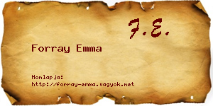 Forray Emma névjegykártya